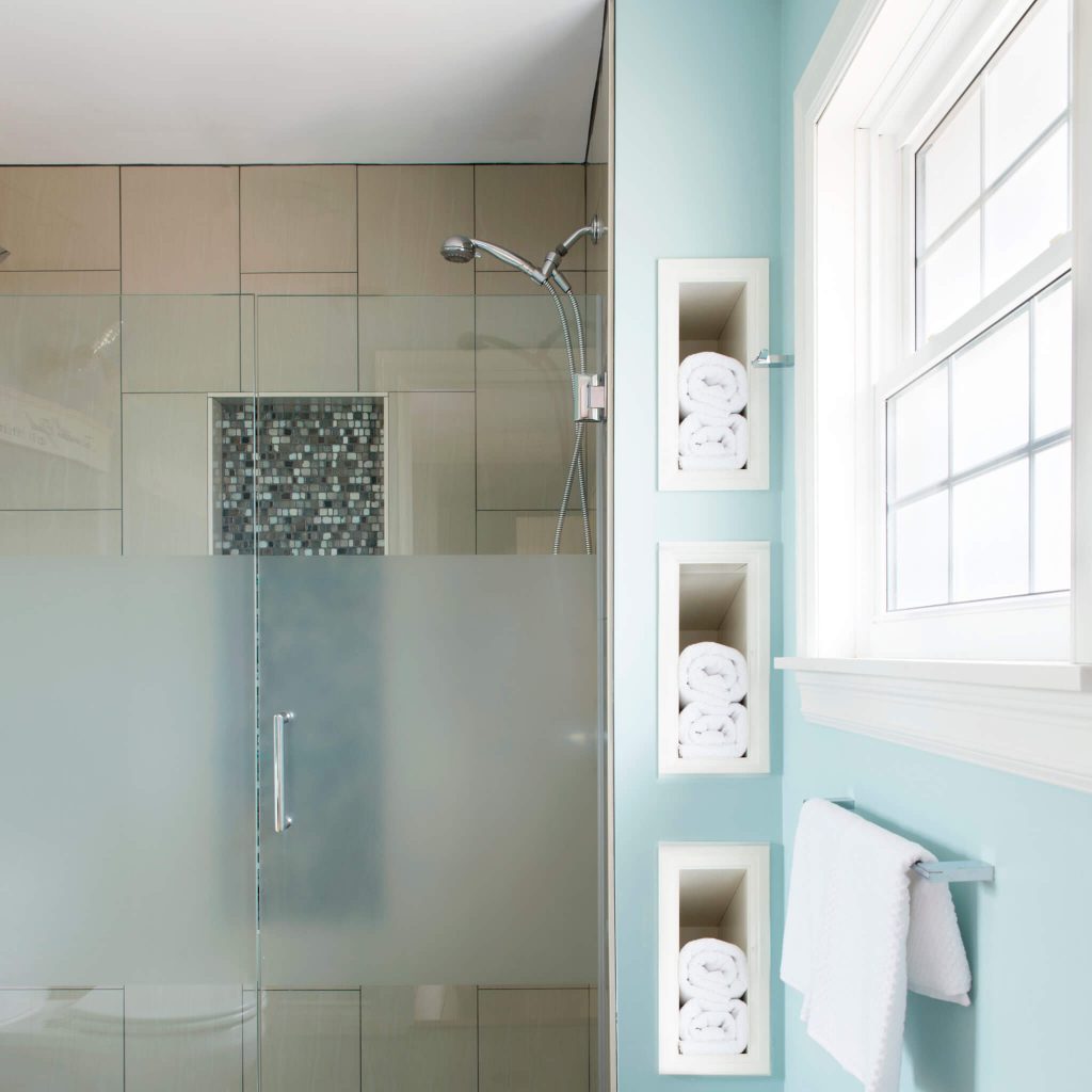 master ensuite walkin shower towel nooks