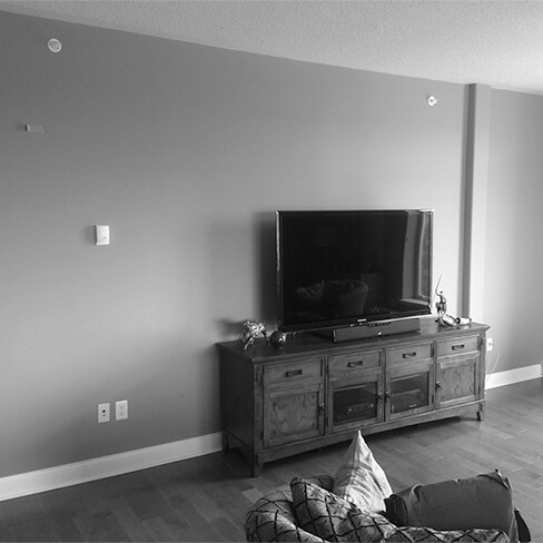 custom bookshelf before photo