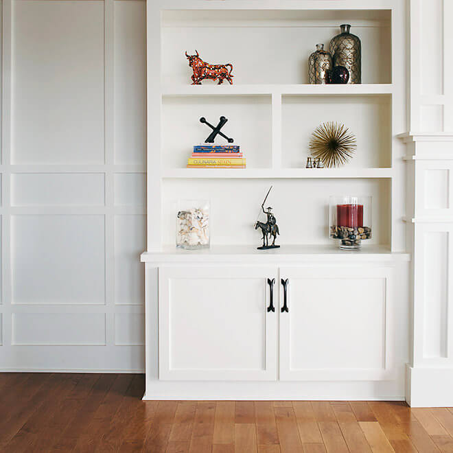 condo remodel bookshelf design