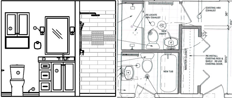 elevation and floor plan drawings