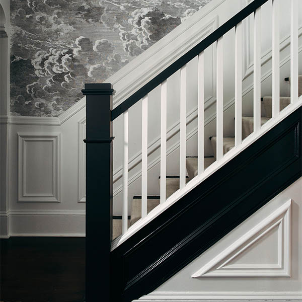 home renovation front hall wallpaper