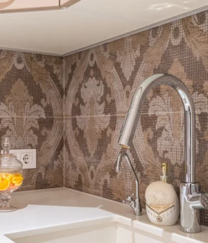 bathroom wallpaper or a backsplash